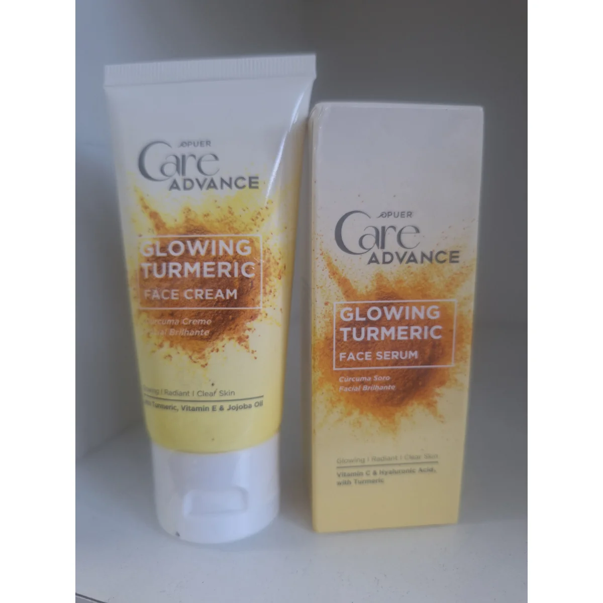 Glow turmeric face cream and serum